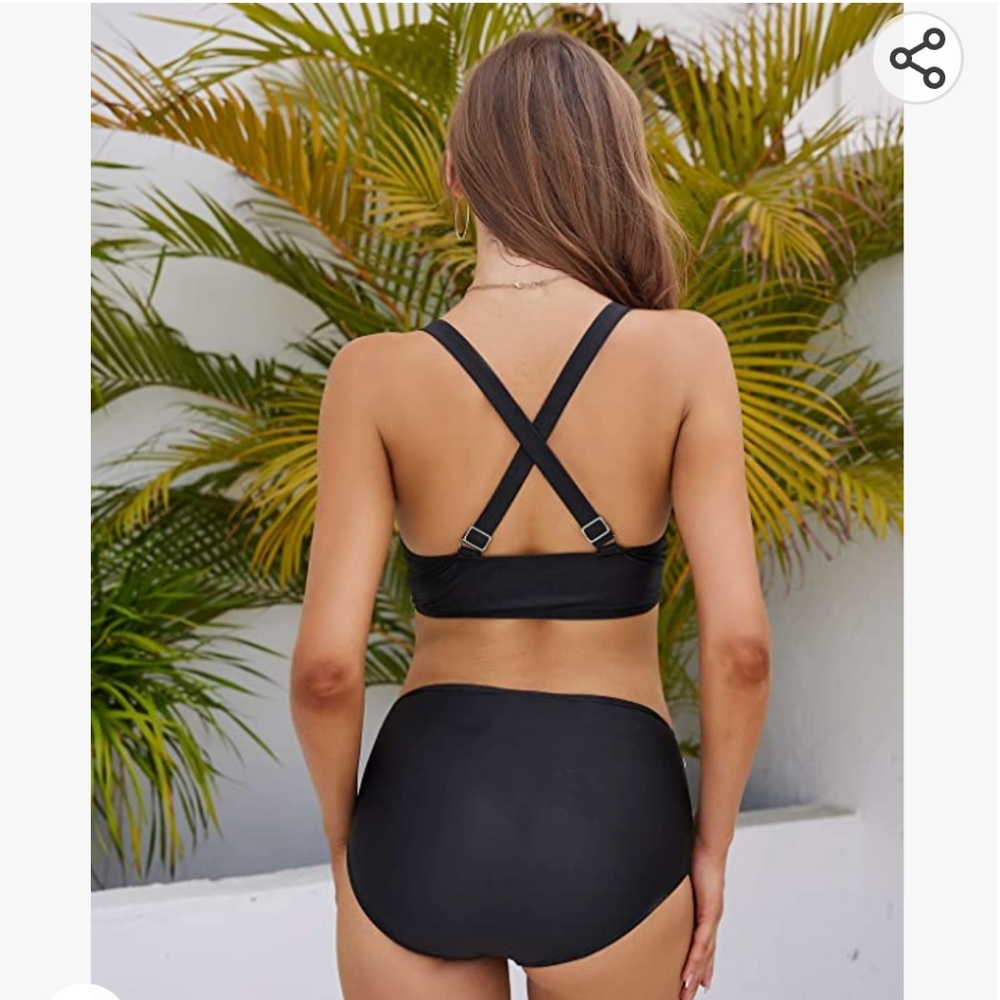 SEAFORM Womens Two Piece Swimsuits Wrap Front Bikini High Waisted Bottom - Picture 3 of 3